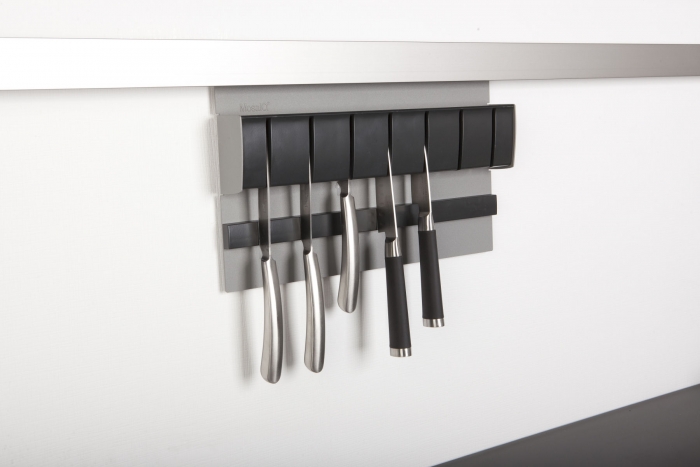 Kesseböhmer Linero MosaiQ Magnet Messerhalter Titan grau Kunststoffdekor