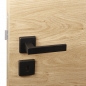 Preview: Türdrücker CUBE schwarz Buntbart, Profilzylinder, WC, Wechselgarnitur, Fenstergriff