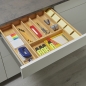 Preview: ORGA-BOX® UNIVERSAL Bambus Besteckeinsätze ausziehbar 400 - 600 mm Schubladen