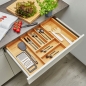 Preview: ORGA-BOX 3 BAMBUS Besteckeinsatz Tiefe 473 mm für Nobilia Küchen ab 2012