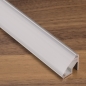 Preview: LED Profil-99 mit opaler Abdeckung 2000 x 15,7 x 15,8 mm Aluminium eloxiert für LED Streifen bis 10 mm Breite