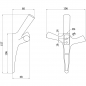 Preview: Garderobenhaken TRICORNO Höhe 157 mm x Breite 106 mm aus Zinkdruckguss