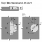 Preview: MASTER TOOLLESS T45 gedämpft Eckanschlag 110° Topfband
