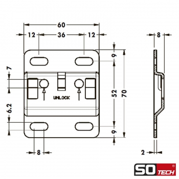 SO-TECH® Unterschrankaufhänger SOLID 807 für schwere Hängeschränke Tragkraft 240 kg (pro Paar)