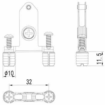 Fronthalter mit Dübel für Schubkastensystem Junker Slim Höhe: 84 mm