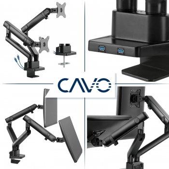 CAVO Motion 17-32 Zoll mit USB Anschluss 2-armige schwenkbare Monitorhalterung