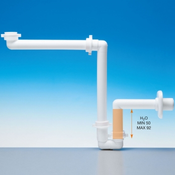 Raumspar-Siphon, 32 - 40 mm, weiß, Ablaufgarnitur für Küche und Bad