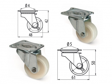 Lenkrolle Möbelrolle Transportrolle Rollen-Ø 30 oder 38 mm