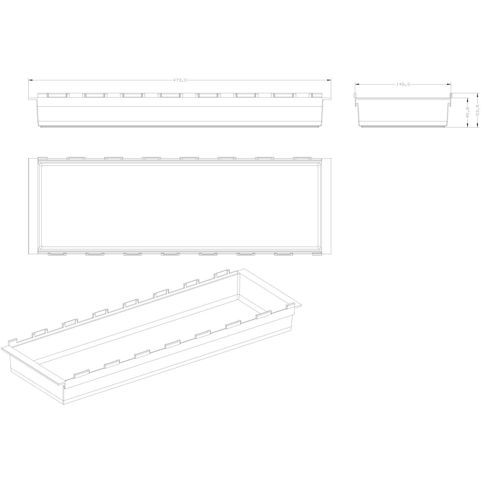 NINKA CUISIO Besteckeinsatz für LEGRABOX KB 600 Kunststoff graphit 