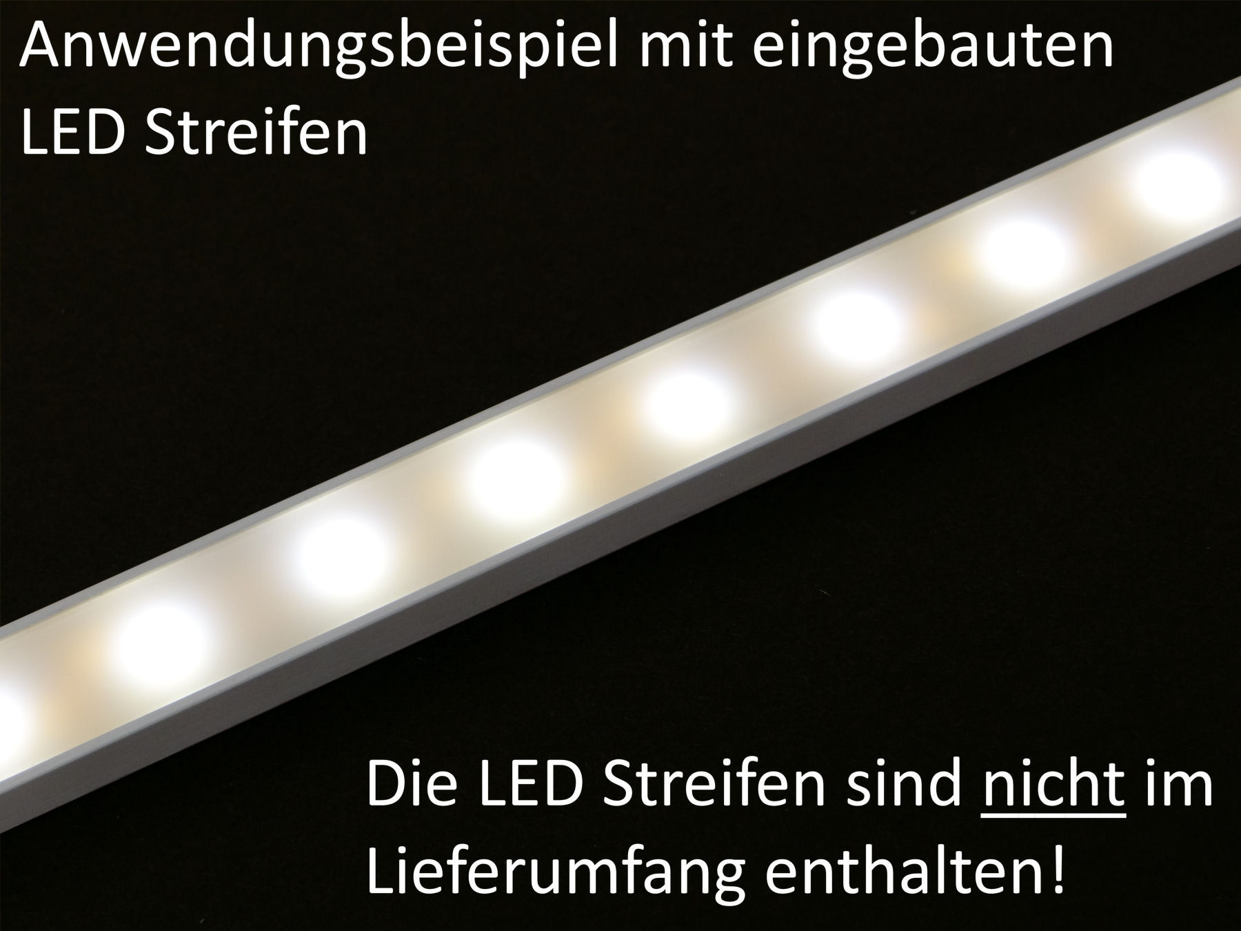 LED Aluprofil Aluminium Profile Leiste Eloxiert für LED-Streifen 2m
