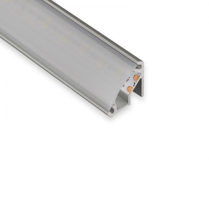 LED Profil-99 mit opaler Abdeckung 2000 x 15,7 x 15,8 mm Aluminium eloxiert für LED Streifen bis 10 mm Breite