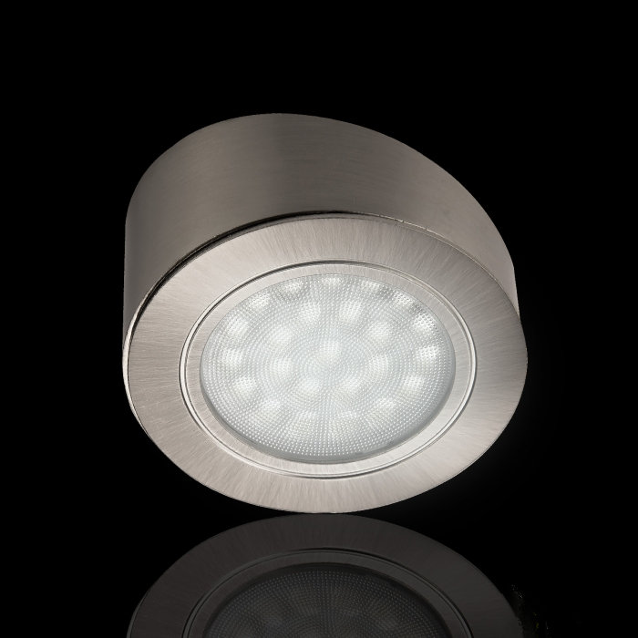 Leuchte Oval LED - Aufbau schräg Edelstahlfinish/kaltweiß